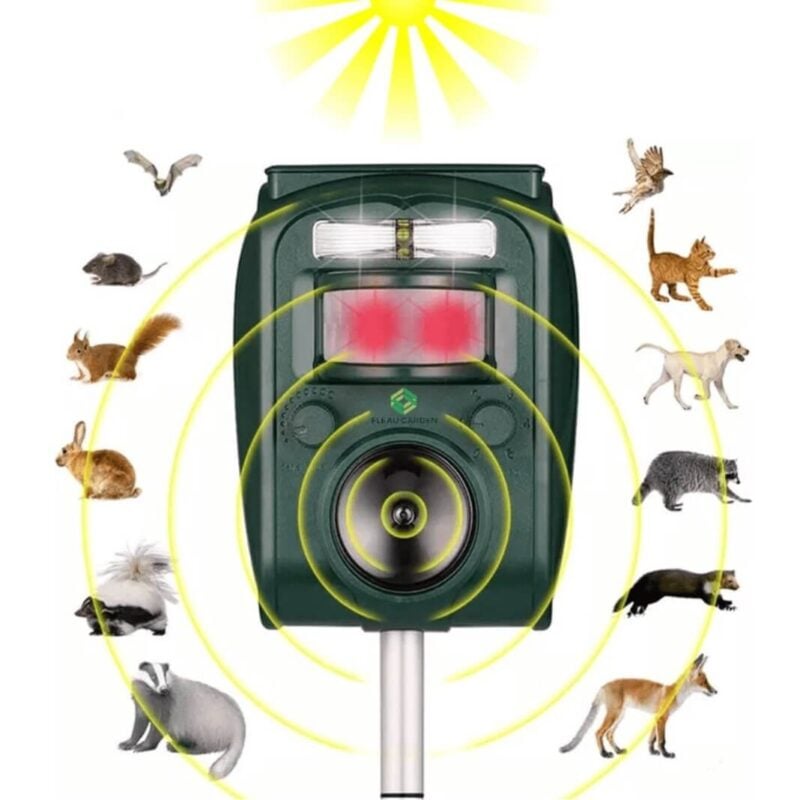 Ultrasone Kattenverjager - Zonneenergie