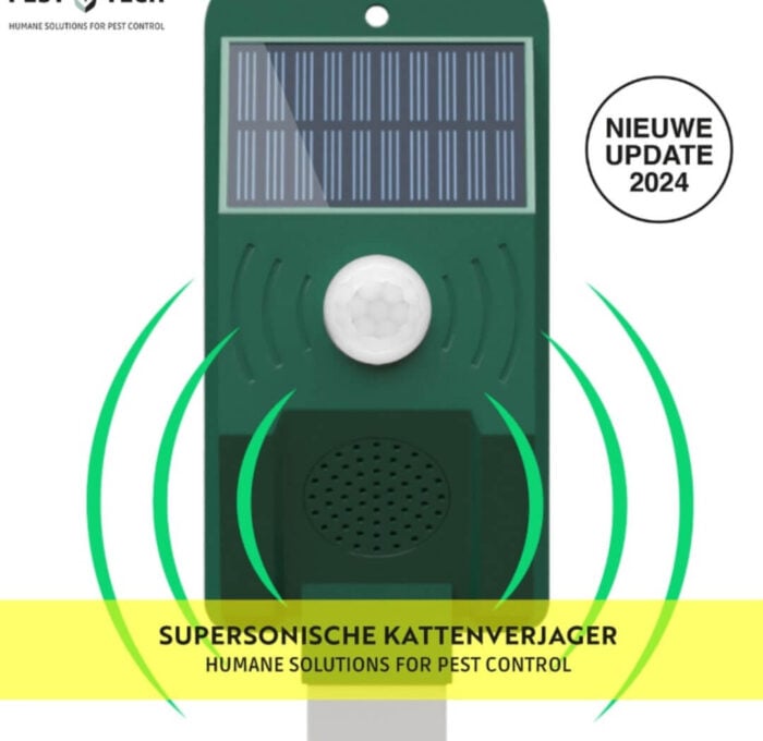 Ultrasone Kattenverjager op zonneenergie