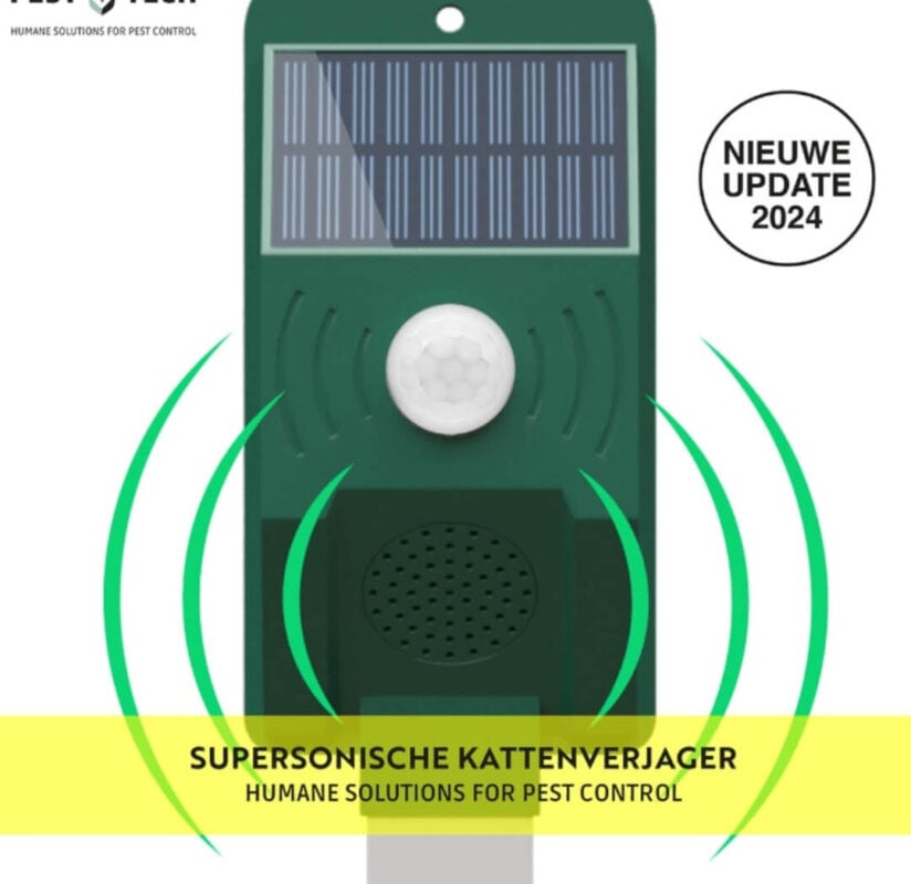 Ultrasone Kattenverjager op zonneenergie
