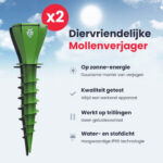 2-Pack Mollenverjager op Zonne Energie