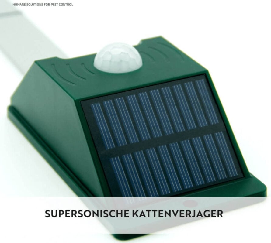 Ultrasone Kattenverjager op zonneenergie