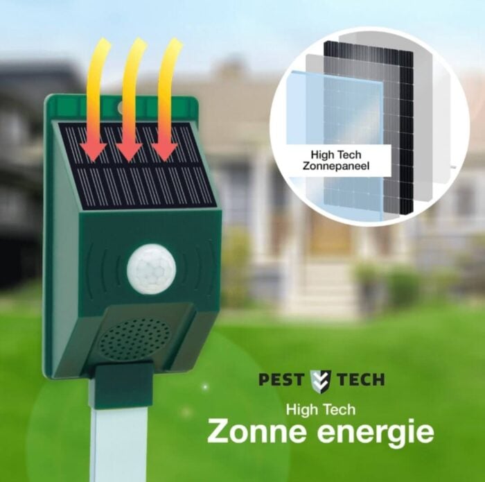 Ultrasone Kattenverjager op zonneenergie