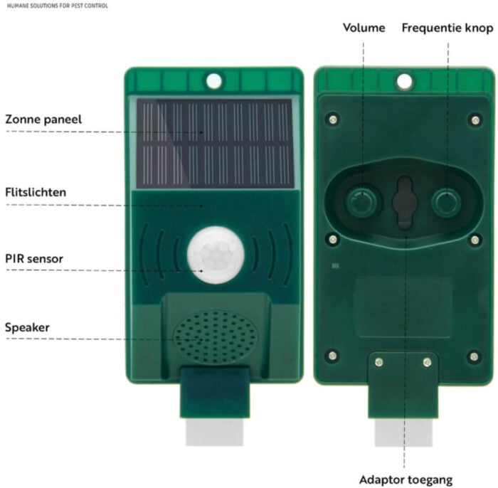 Ultrasone Kattenverjager op zonneenergie